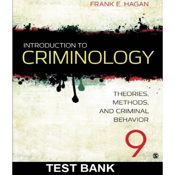 Introduction To Criminology Theories Methods And Criminal Behavior 9th Edition By Hagan – Test Bank